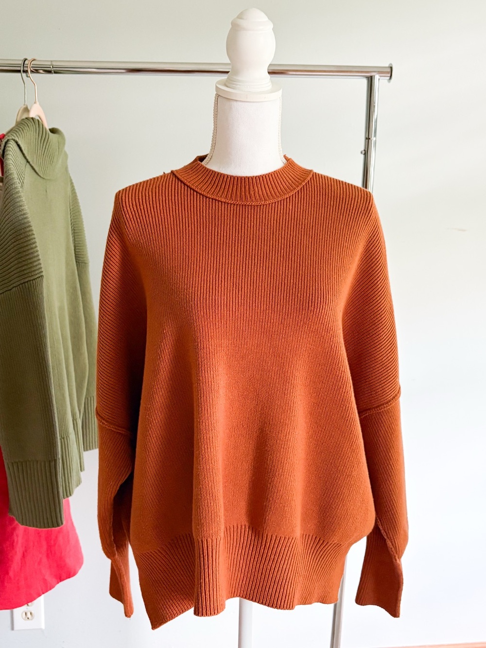 Free People Easy Street Orange Sweater XS